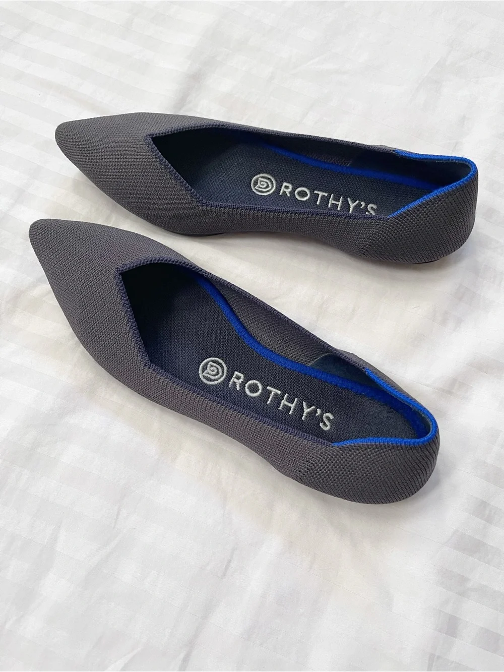 Rothy’s | EUC - The Point Knit Ballet Flats | Charcoal, Size 6.5